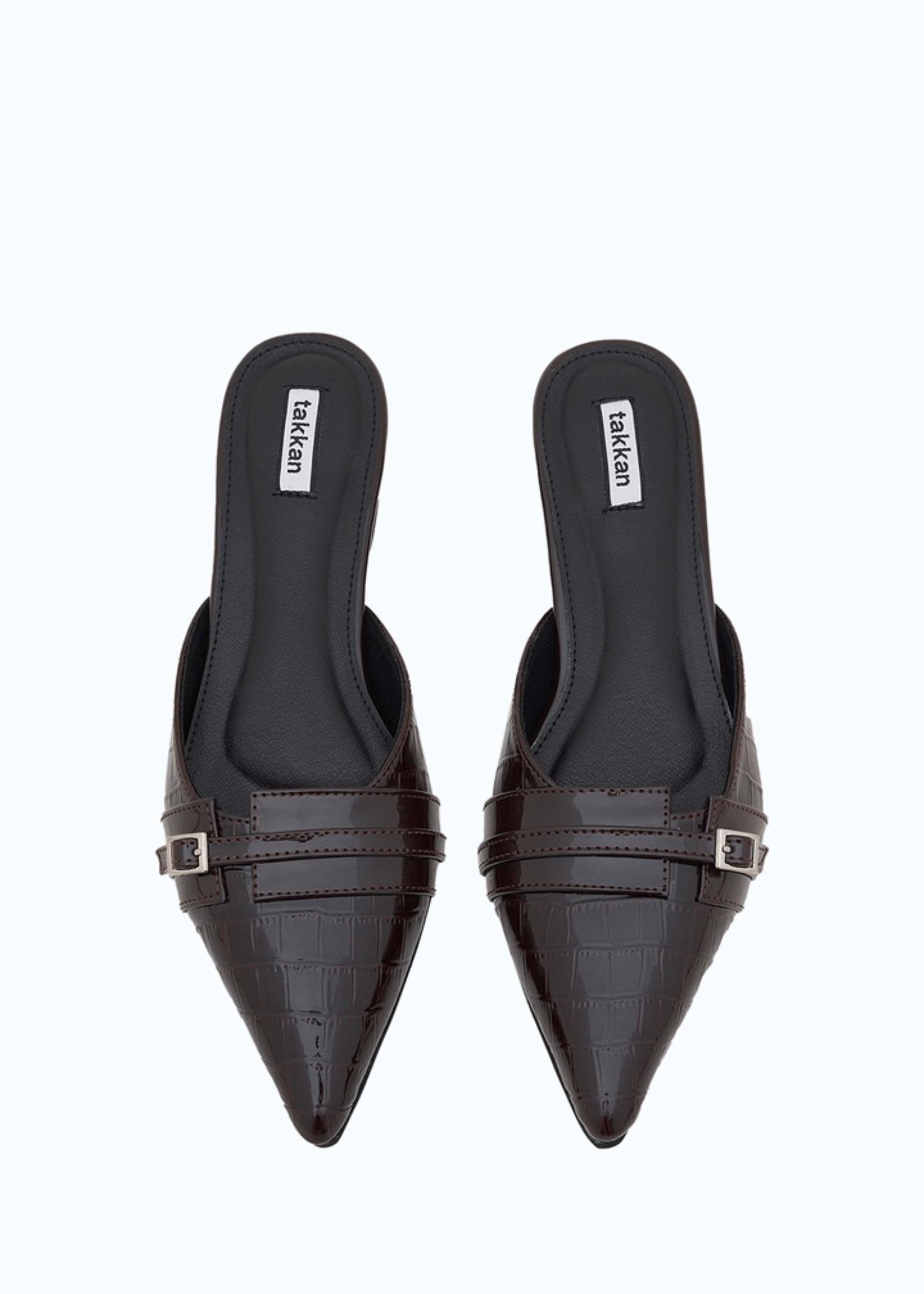 Angel Flats in Espresso Croco
